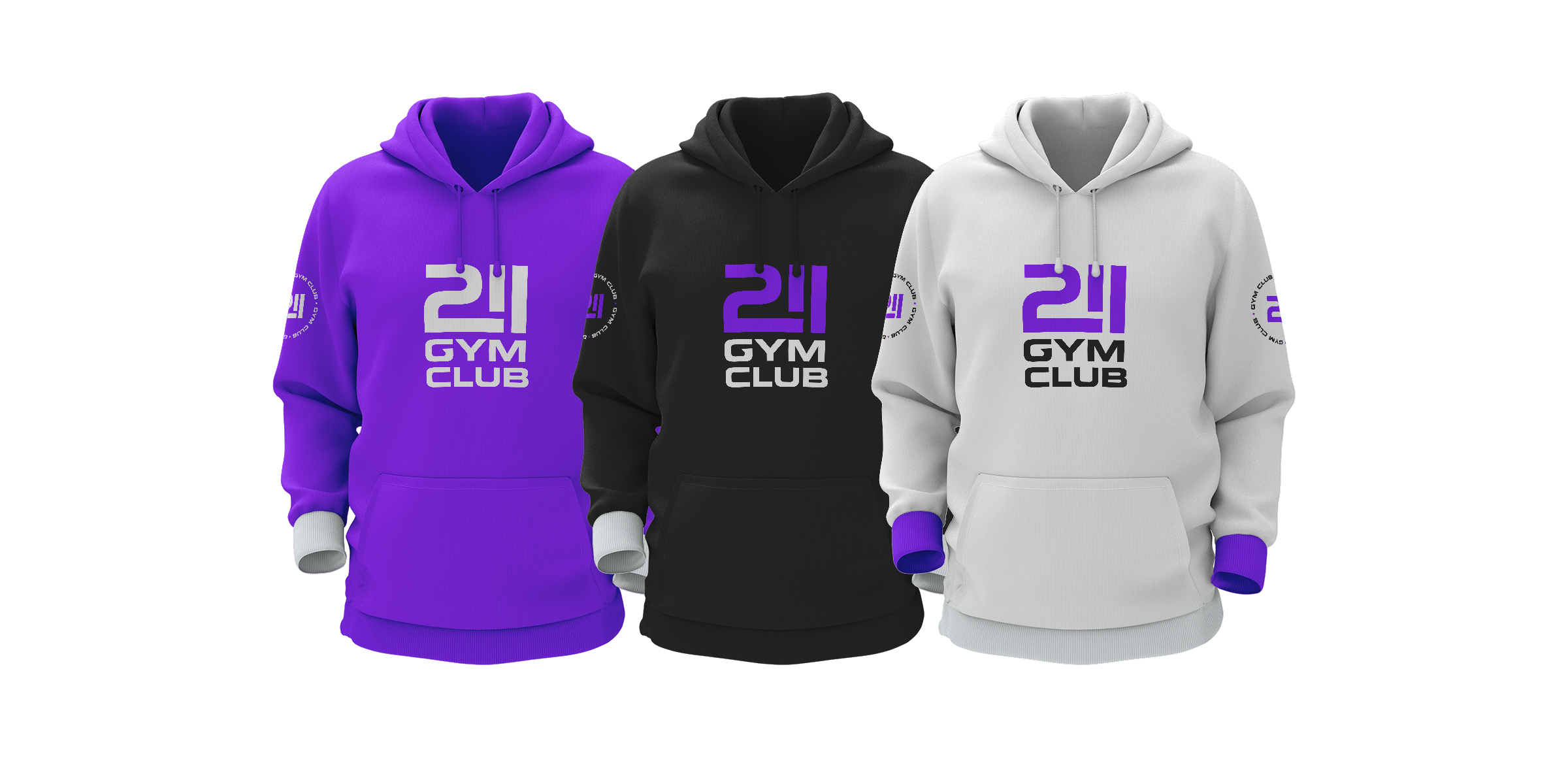 Identidade 211 Gym Club aplicada em moletons