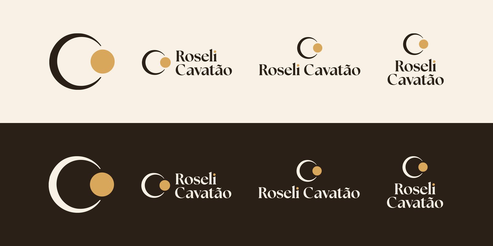 Variações do símbolo e do logotipo Roseli Cavatão